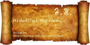Hidvégi Mariann névjegykártya